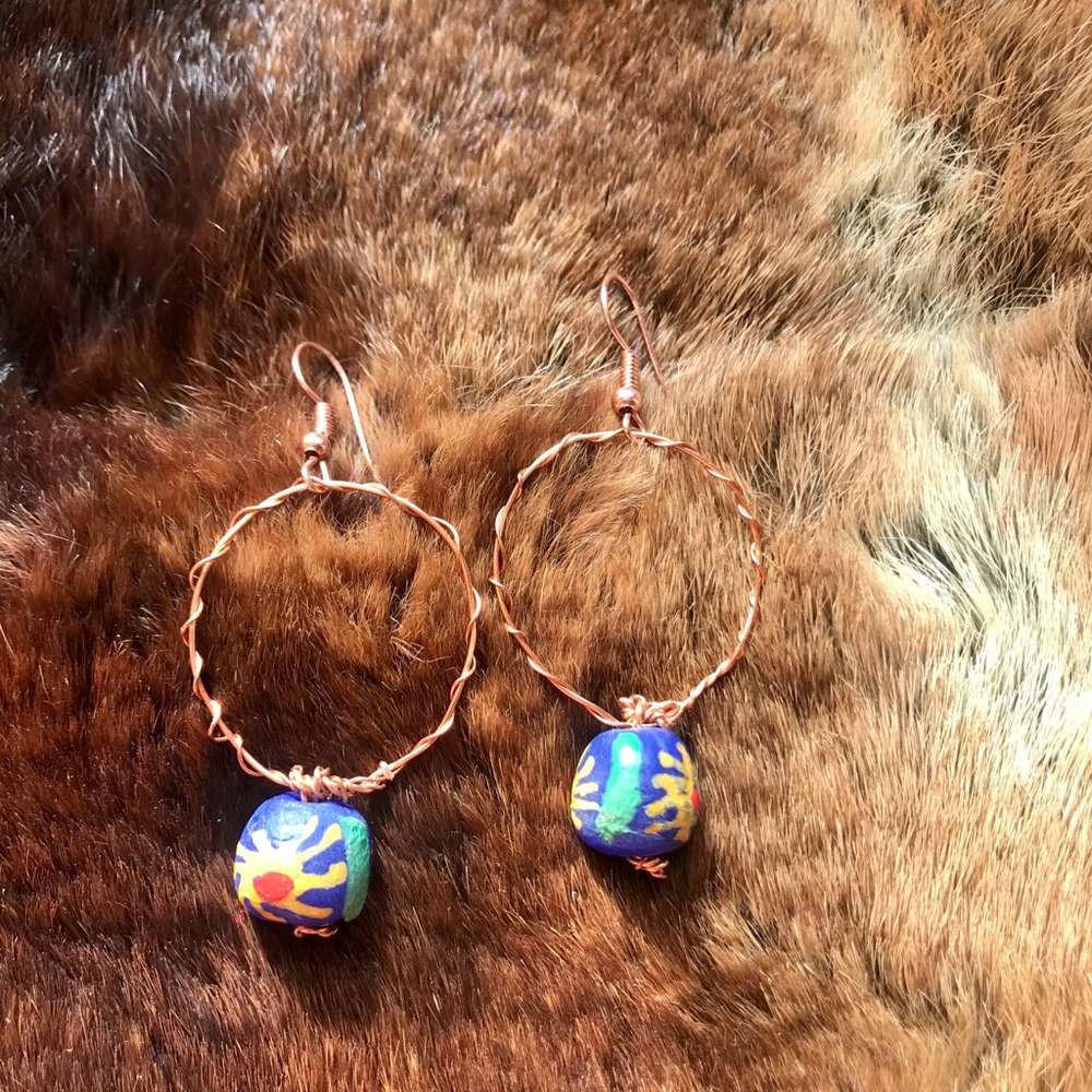 One Statement African Glass Bead Earrings